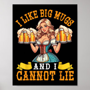 Poster Garota Bávaro Beer Maiden Eu Gosto De Big Mugs E E