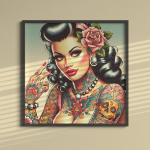 Poster Garota Bonita Tatuada