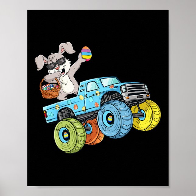 Poster Garota-Caminhão-Felz pascoa-Monstro-Dabbing (Frente)
