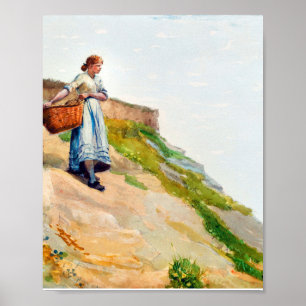 Poster Garota Carregando cesta de Winslow Homer