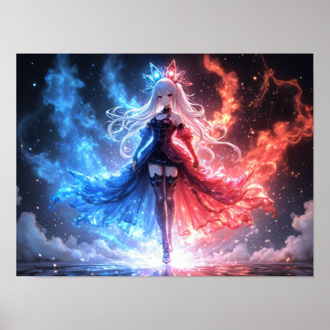 Poster Garota Chama e Gelo harmonia elemental (Frente)
