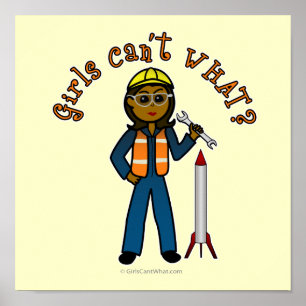 Póster Garota Cientista Escura de Foguetes