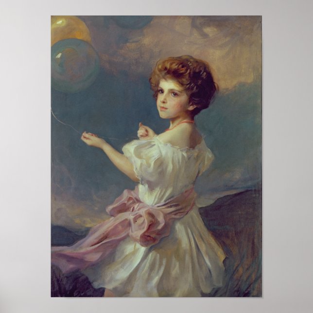 Póster Garota com balões (Frente)