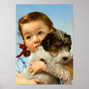 Póster Garota com cachorro na Alemanha