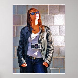 Póster Garota com câmera