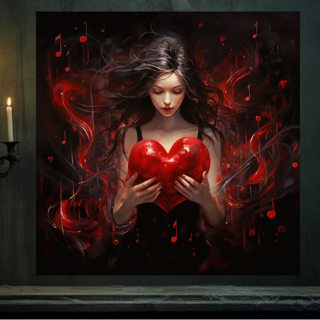 Póster Garota com Coração (For Illustration Purposes Only.
Actual Size May Vary.)