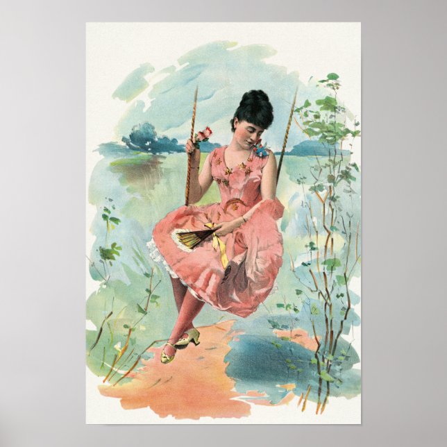 POSTER GAROTA COM DESIGN DE VINTAGEM DE SWATE (Frente)