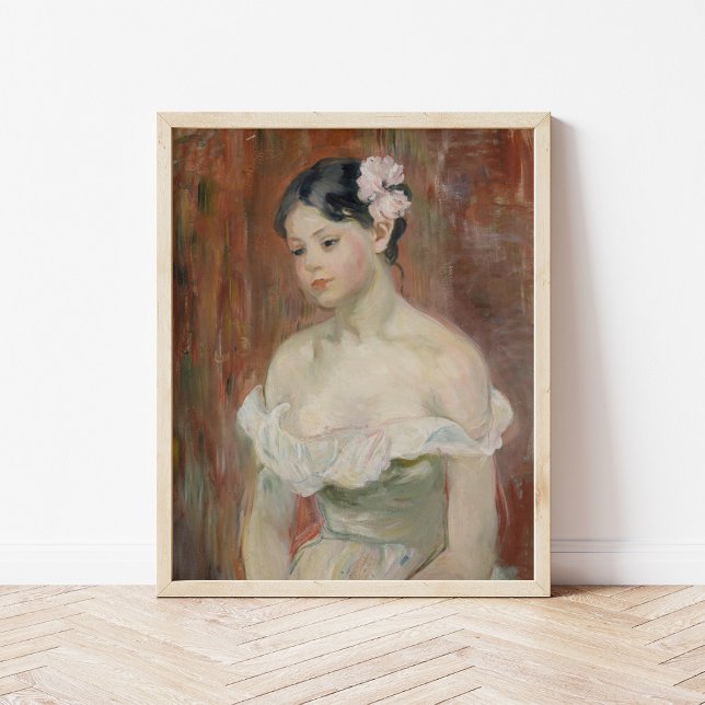 Poster Garota com flor no cabelo | Berthe Morisot (Criador carregado)