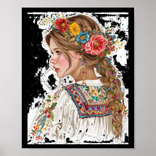 Poster Garota com Flores Vinheta1