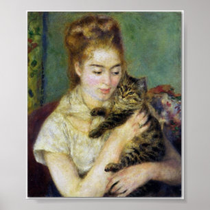 Poster Garota com Gato por Renoir