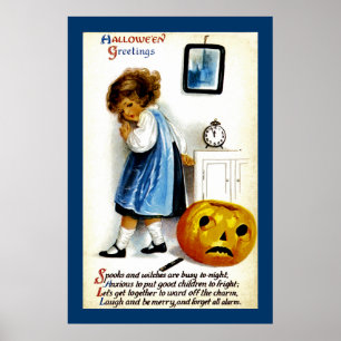 Poster Garota com Jack o' Lanterna