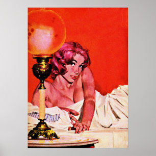 Poster Garota com Olhos Inocentes Pulando Cobrir Arte