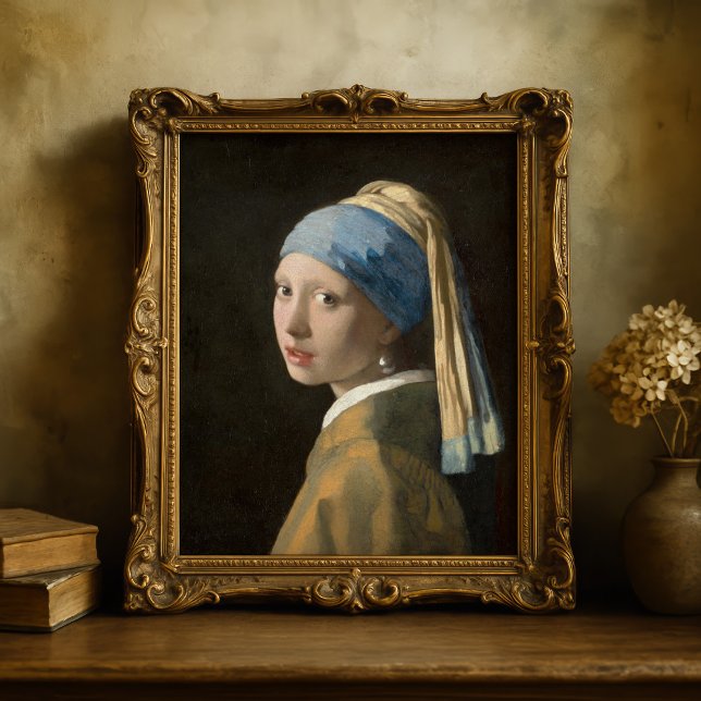 Poster Garota com pérolas | Johannes Vermeer (Criador carregado)