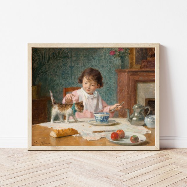 Poster Garota com um gato | Victor Gabriel Gilbert (Criador carregado)