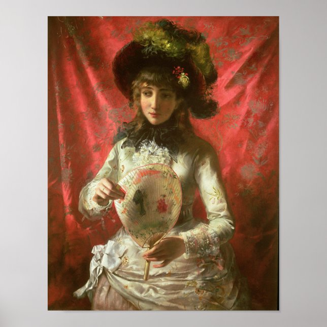 Póster Garota com ventilador (Frente)