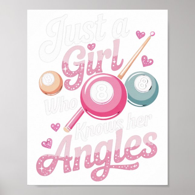Poster Garota Conhece seus Angles Billiard Player Game (Frente)