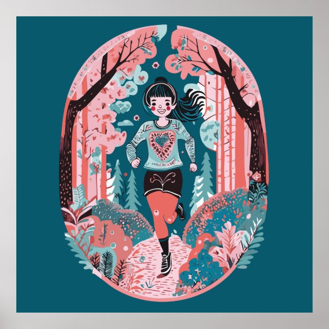 Poster Garota correndo no parque (Frente)