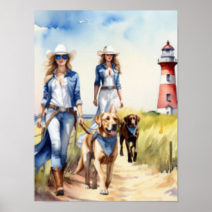 Poster Garota Costeira dos Faróis - Dois Cachorros Caminh
