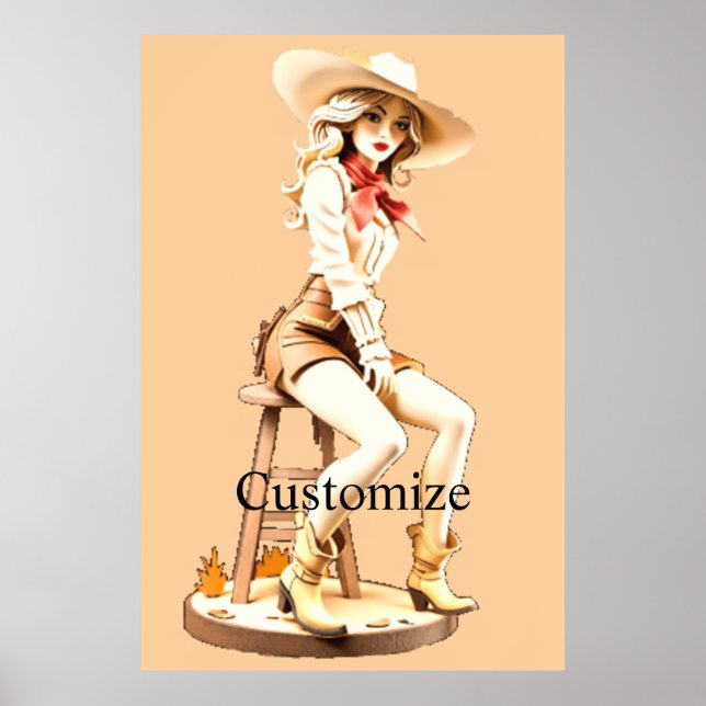 Poster Garota Cowgirl Sentando Thunder_Cove (Frente)