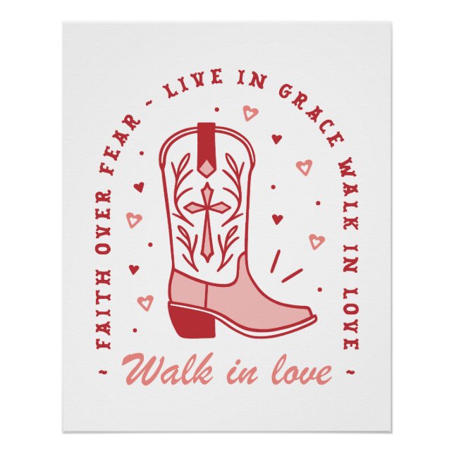 Póster Garota cristã cita caminhada apaixonada por estéti (Frente)