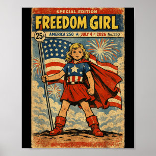 Poster Garota da Liberdade América 250 4 de Julho de 2026