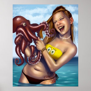 Poster Garota da praia vs Octopus