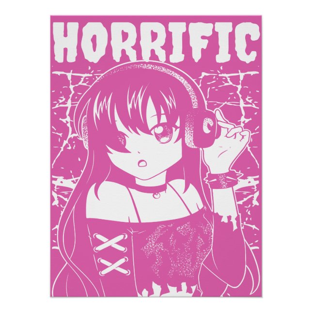 Póster Garota de anime fofa  (Frente)