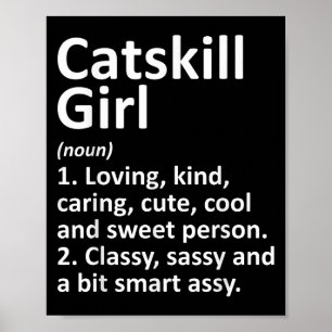 Poster Garota de Catskill Ny Nova York Cidade Engraçada C