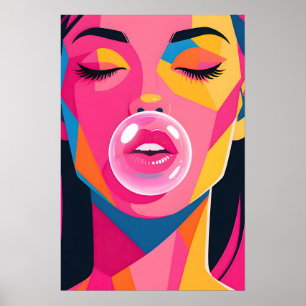 Poster Garota de Chiclete Pop Art