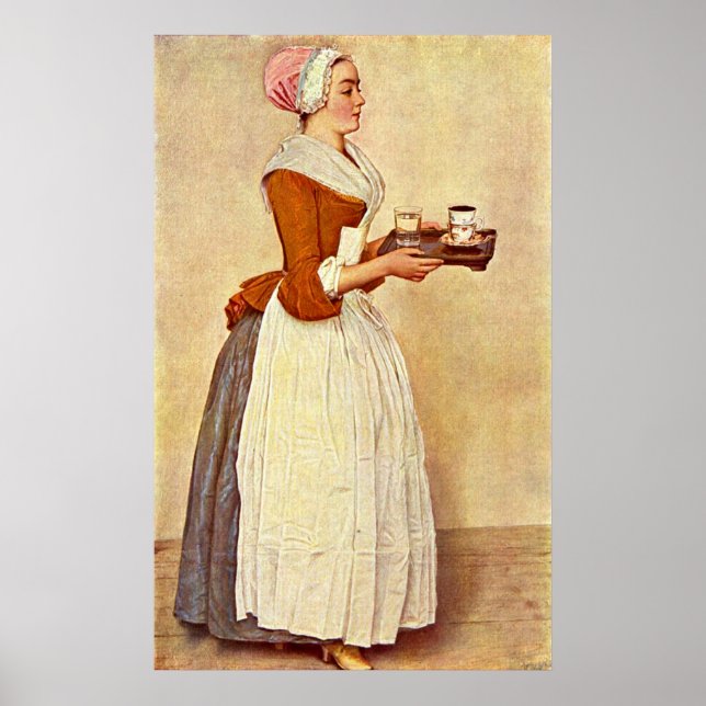 Póster Garota de Chocolate de Jean-Etienne Liotard (Frente)