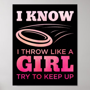 Poster Garota de Disc Golf Divertida Amante de Disc Golf 