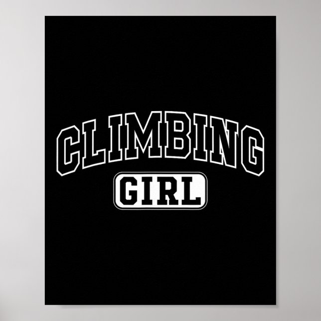 Poster Garota de Escalada Diversão Letreiro Atlético Filh (Frente)