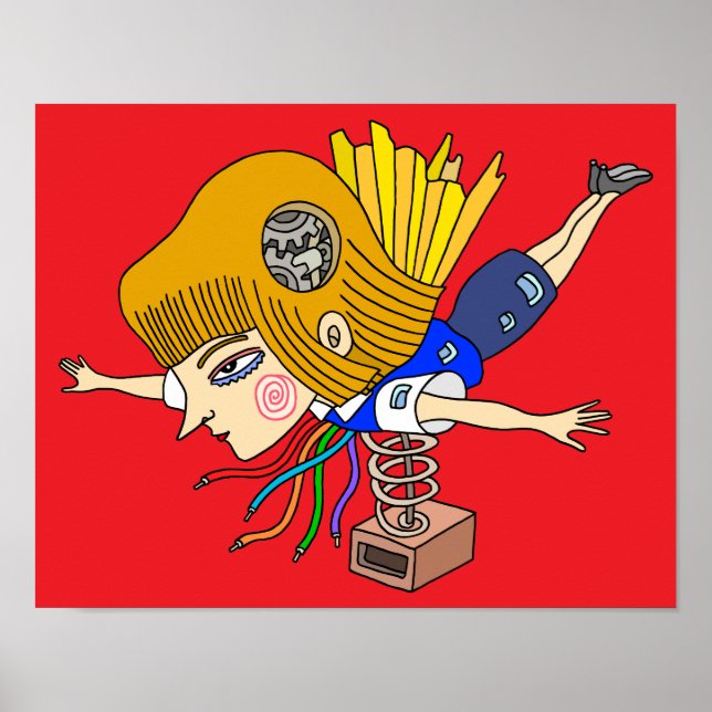 Poster Garota de fantasia mecânica. (Frente)