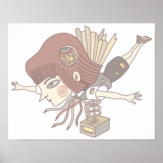 Poster Garota de fantasia mecânica. (Frente)