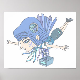 Poster Garota de fantasia mecânica.