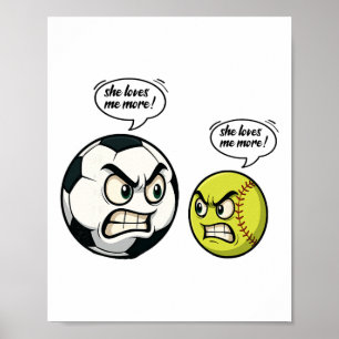 Poster Garota de futebol engraçado Softll Mulheres Filha 