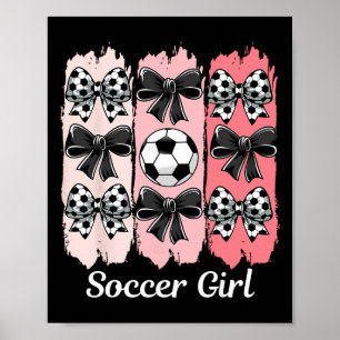 Poster Garota de Futebol Fofa Coquette Laço Garota de Fut