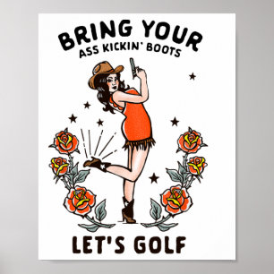 Poster Garota de Golfe das Mulheres Engraçada Camisetas d