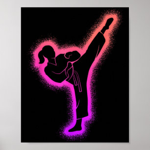 Poster Garota de Karatê Artes Marciais Crianças Mulheres 