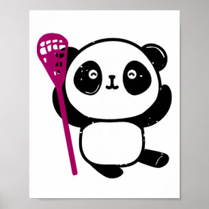 Poster Garota de Lacrosse Bonita com Lax Stick Lacrosse