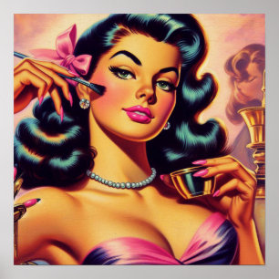 Poster Garota de maquiagem de linfa