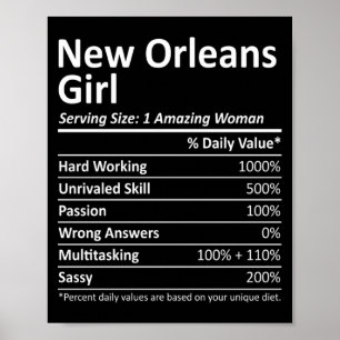 Poster Garota de Nova Orleans La Louisiana Cidade Diverti