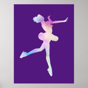 Poster Garota De Pé De Gelo Com Aquarela