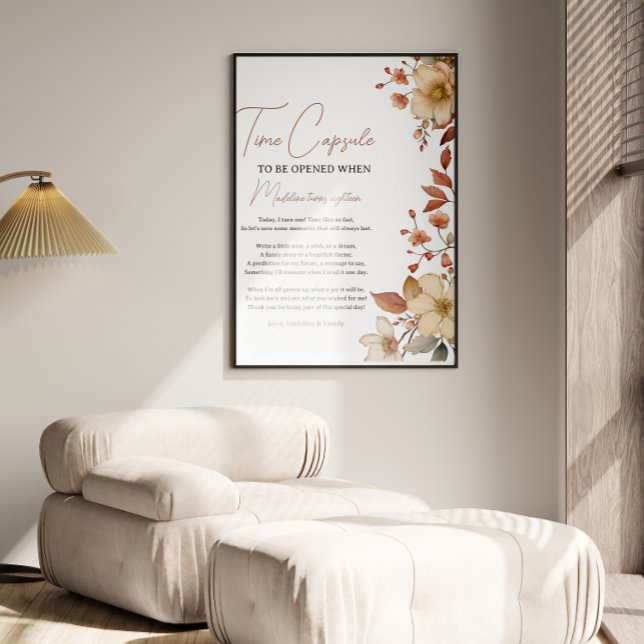 Poster Garota de primeiro aniversario de Flor Selvagem Mo (Criador carregado)