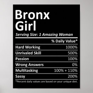 Poster Garota do Bronx Nova York Cidade Divertida Lar Raí