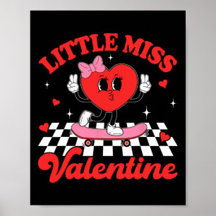 Poster Garota do Coração de Doce Valentim Groovy e Fofa