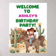 Garota do Cowboy em Boas-vindas à Festa de anivers