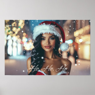 Poster Garota do Papai Noel - Ho Ho Ho - Natal