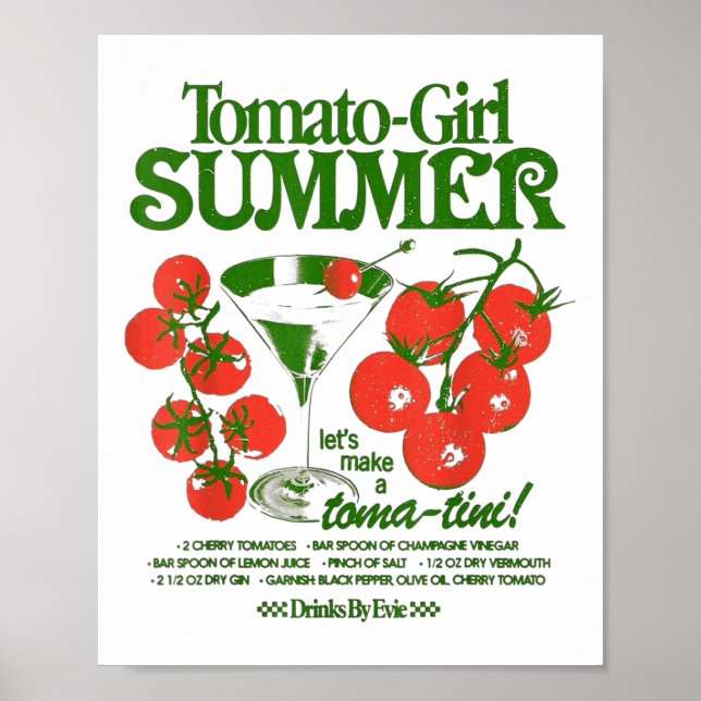 Poster Garota do Tomate Verão Tomate Fruta Fresca Estilo  (Frente)