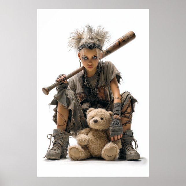 Poster Garota Emo Punk em Estilo Pós-Apocalíptico (Frente)